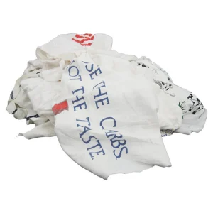 Cut Recycled White Printed Polo Wipers